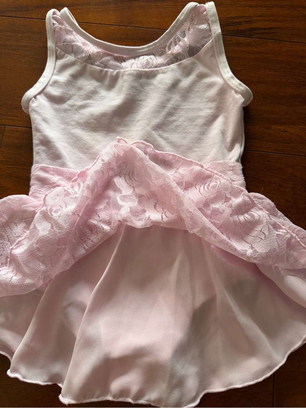Girls' Lace Yoke Tank Chemise - Light Pink Size 2-4 - Picture 7 of 10